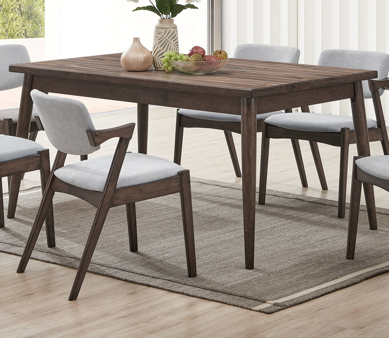Solid Wood Rectangle Dining Table Dining Room Walnut Finish
