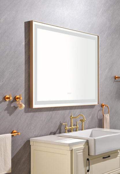 Large 48x36 Illuminated Bathroom Mirror with Dual Control Anti-Fog Feature