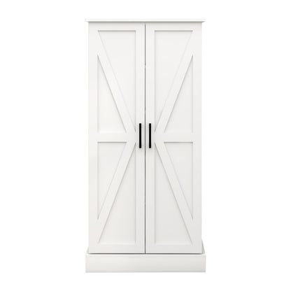 Elegant 50" White LED Pantry Cabinet with Dual Doors, Adjustable Shelves, and Intelligent Lighting for Stylish Kitchen and Dining Storage