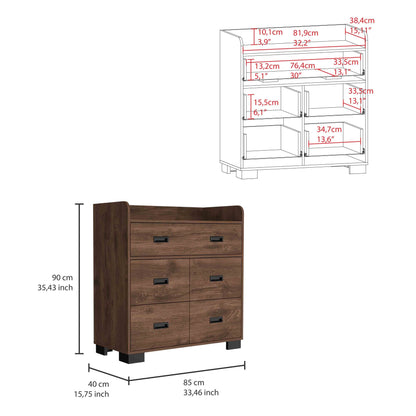 Elegant Dark Brown Alyn Dresser with Dual Storage Drawers and Contemporary Design