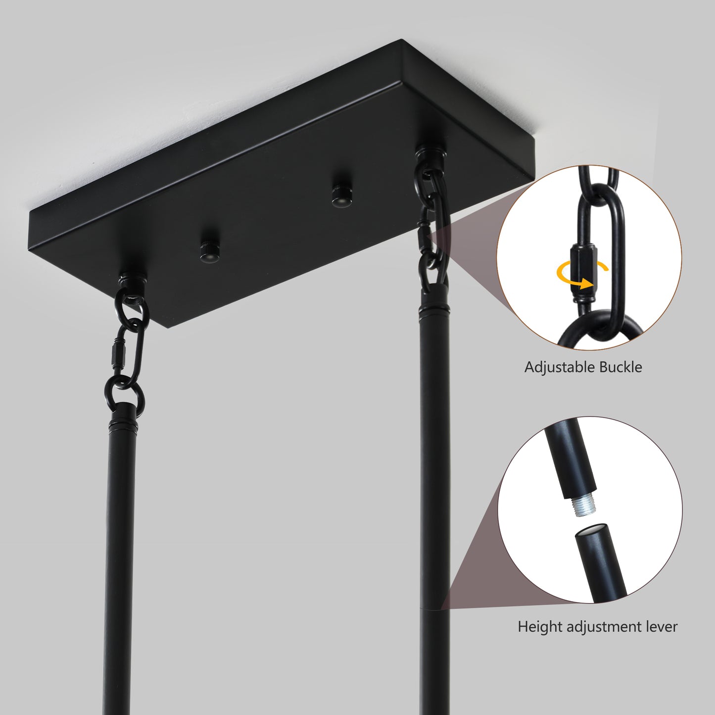 5-Light Farmhouse Chandelier for Kitchen Island; Iron & Wood; E26 Base; Adjustable; Red