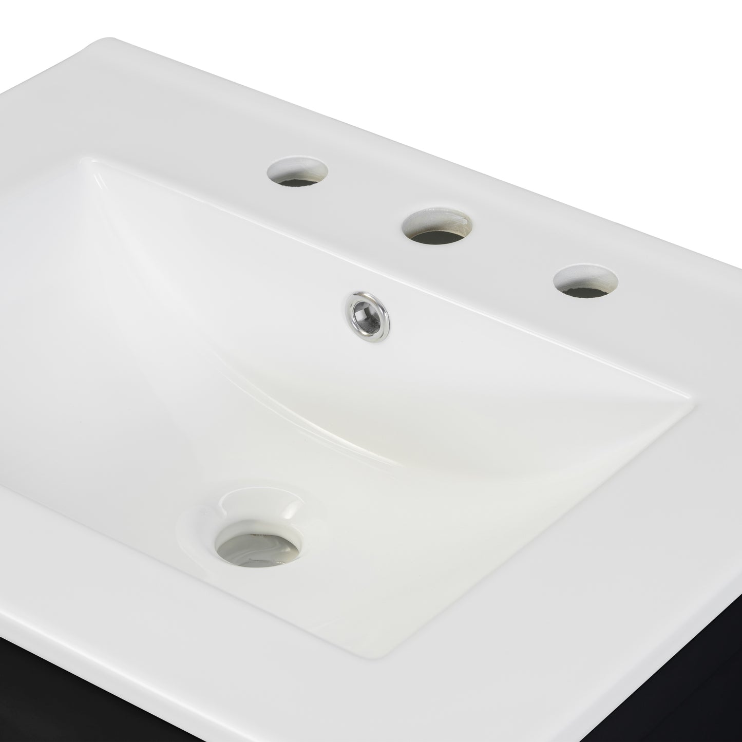 Compact 24" Luxurious Bathroom Vanity Combo with Ceramic Sink and Soft Close Doors