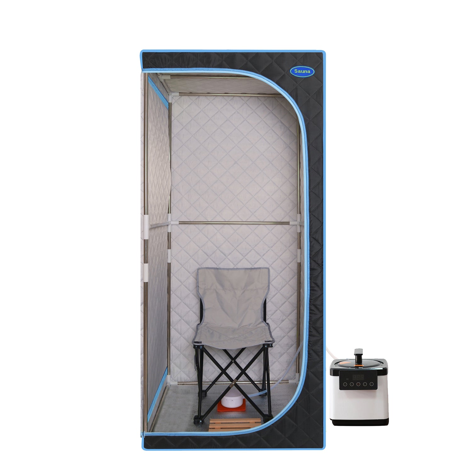 Full Body Portable Steam Sauna Tent for Home Spa Large 31.5in Square 68.9in 1000W 2.6L Pot FCC Black