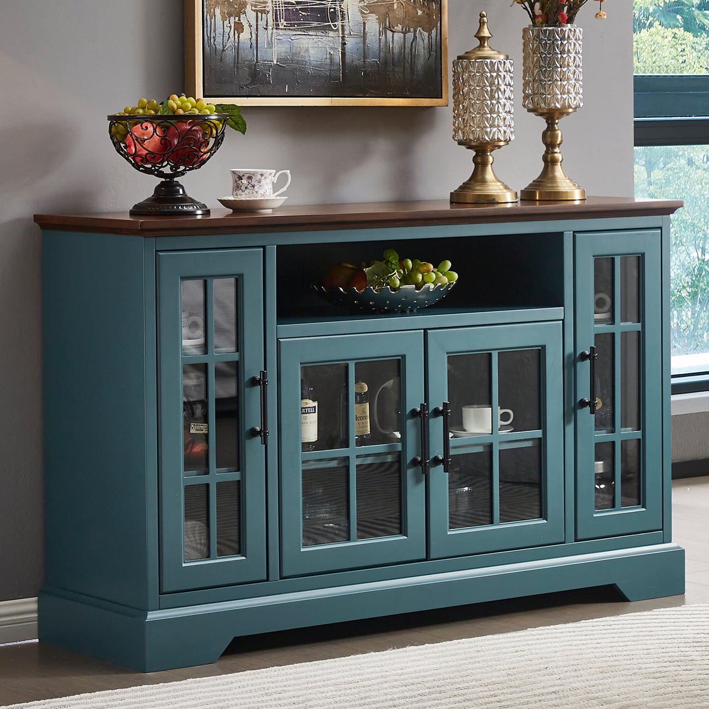 Buffet Table Sideboard with 4 Doors