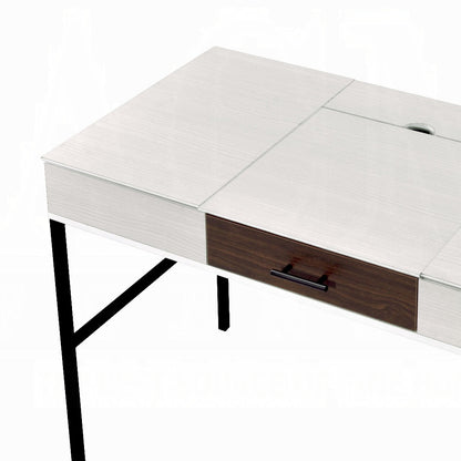 Industrial Chic Writing Desk with Built-in USB Charging Port