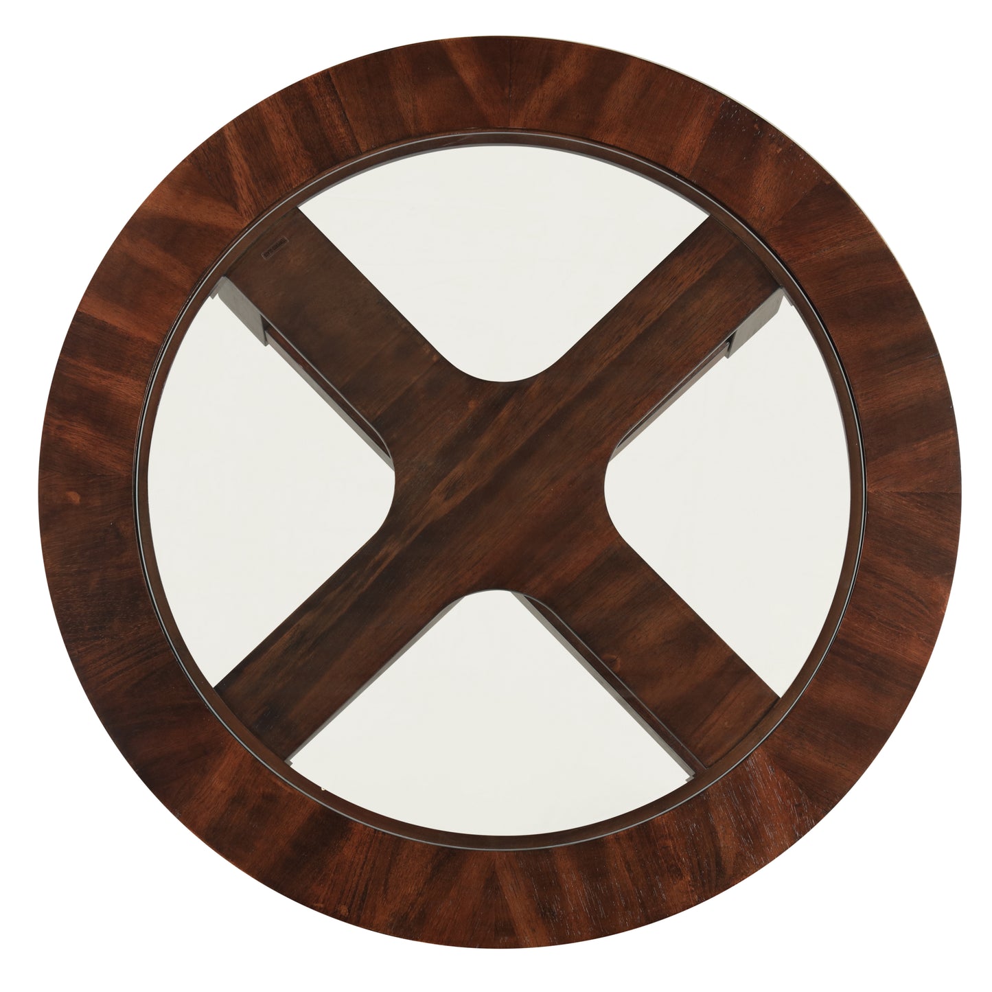 Cylina Solid Wood Glass Top Round Dining Table with 4 Chairs