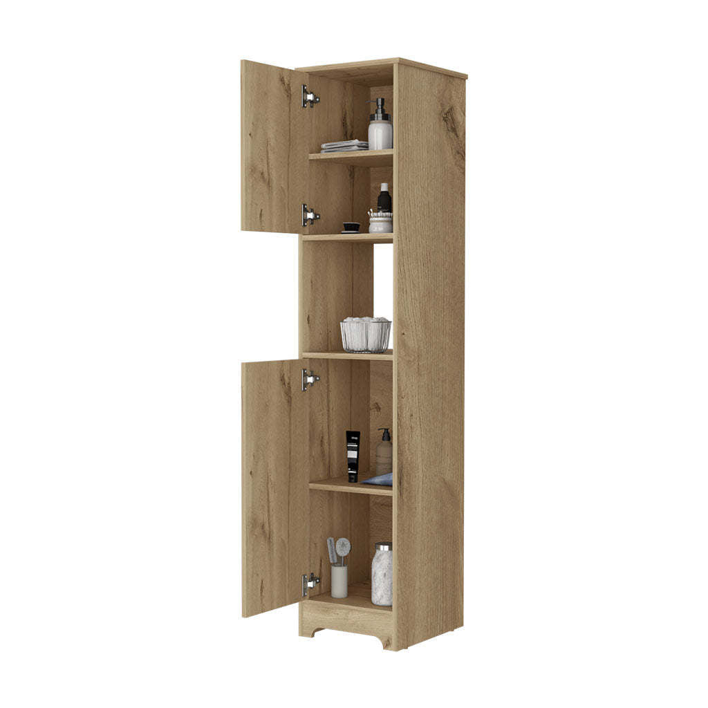 Charlotte Linen Cabinet, 2 Single Door Cabinet, Division, One Shelf