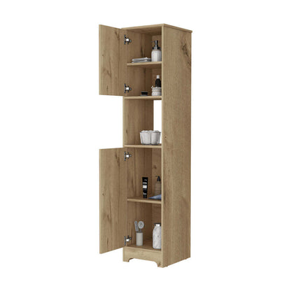 Charlotte Linen Cabinet, 2 Single Door Cabinet, Division, One Shelf