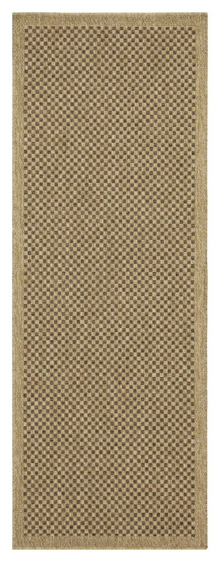 Indoor/Outdoor Flatweave Area Rug, 7'3 x 5'3, Durable Polypropylene, Stain-Resistant, Natural Light Brown