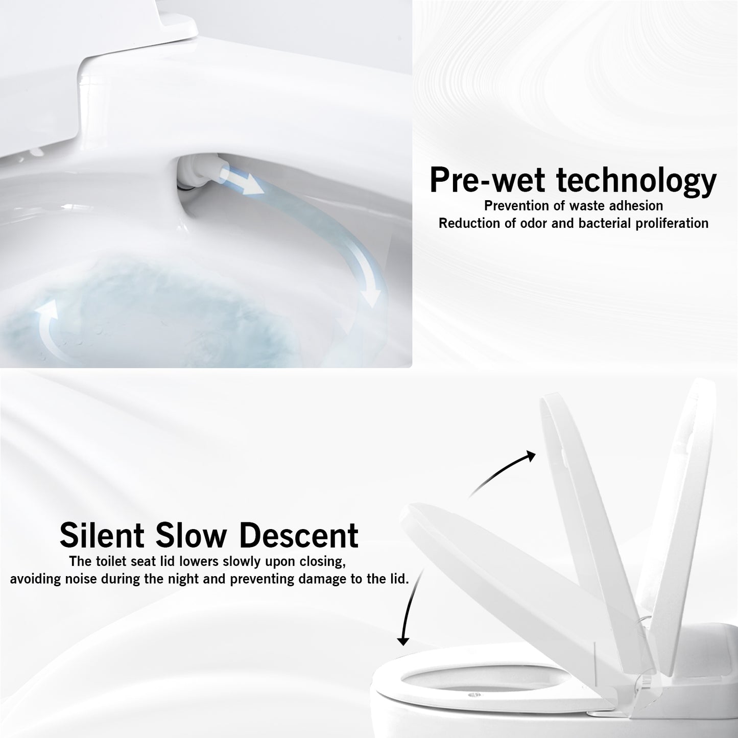 Advanced Smart Toilet Bidet System with Foot Sensor Opening, Remote Control, and Self-Cleaning Heated Seat