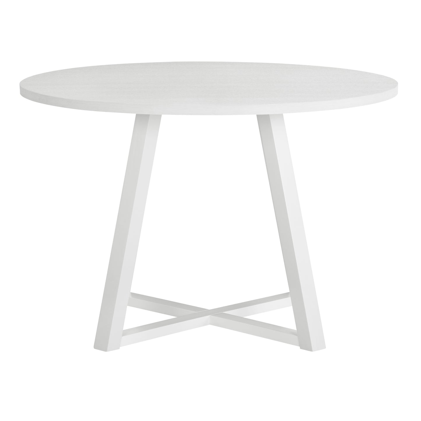 Modern Round Sturdy Dining Table With Trestle Base White