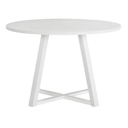 Modern Round Sturdy Dining Table With Trestle Base White