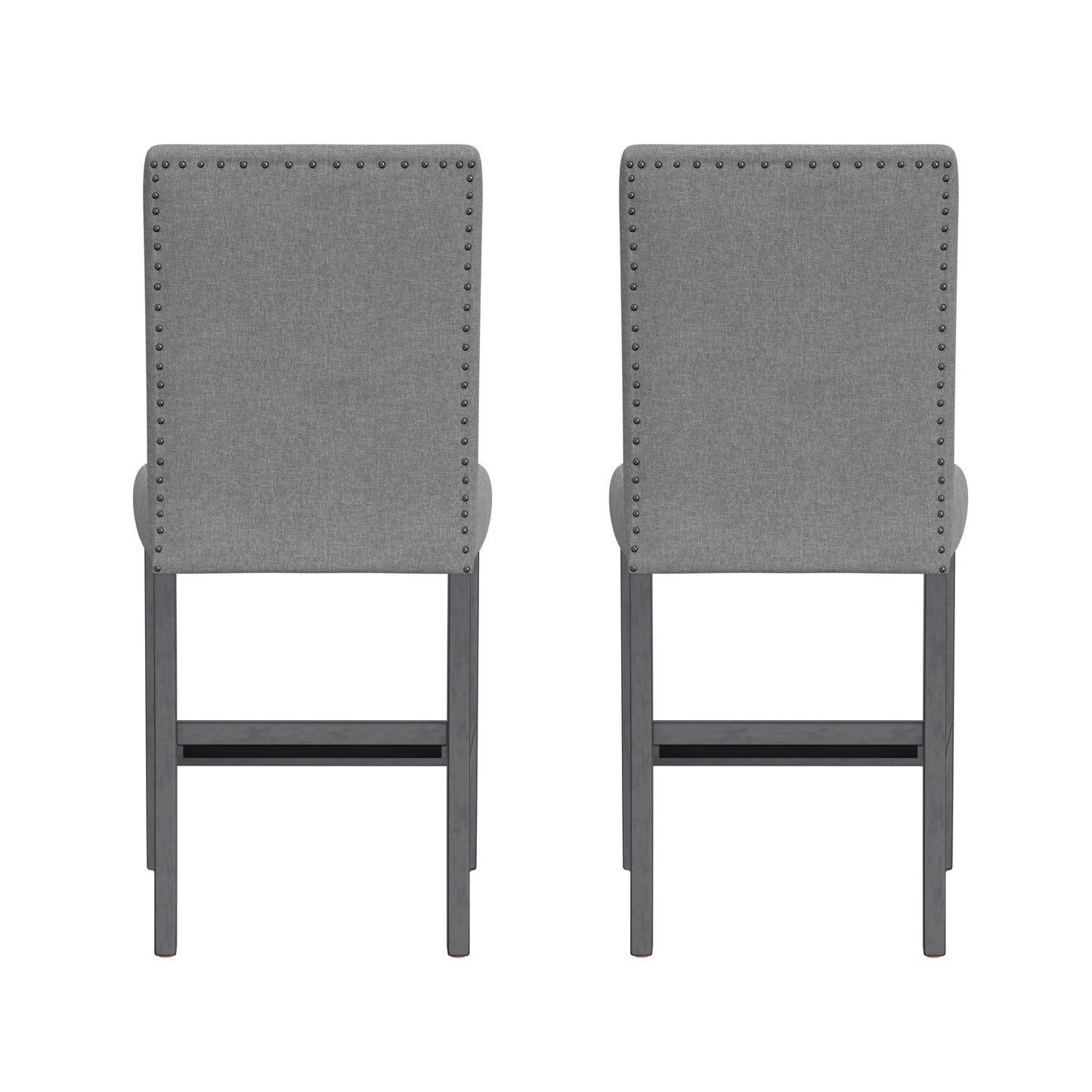 Zeph Gray Upholstered Barstools, Set of 2