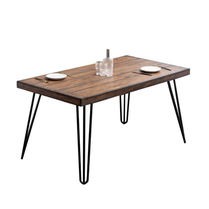 Industrial Metal Hairpin Dining Table Kitchen Rustic Pine