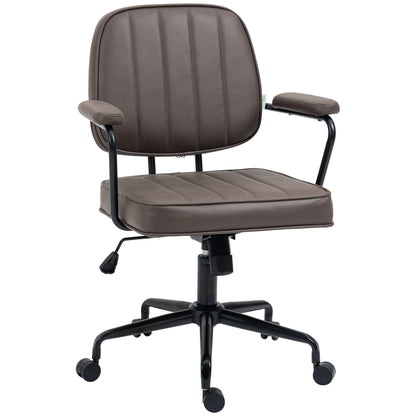 Vinsetto Ergonomic Microfiber Desk Chair with Adjustable Height and Tilt, Light Brown