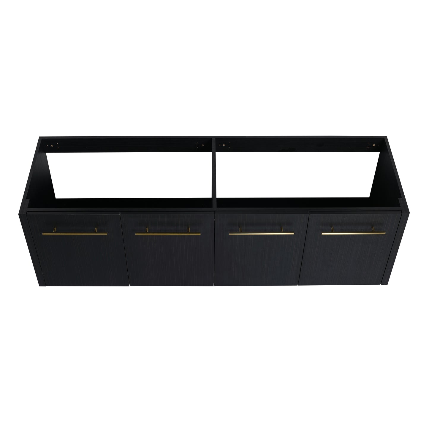 60-Inch Modern Wall-Mounted Bathroom Vanity with Double Resin Sink and Ample Storage