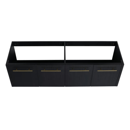 60-Inch Modern Wall-Mounted Bathroom Vanity with Double Resin Sink and Ample Storage