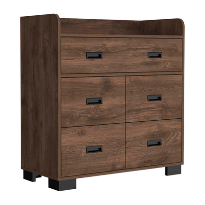 Elegant Dark Brown Alyn Dresser with Dual Storage Drawers and Contemporary Design