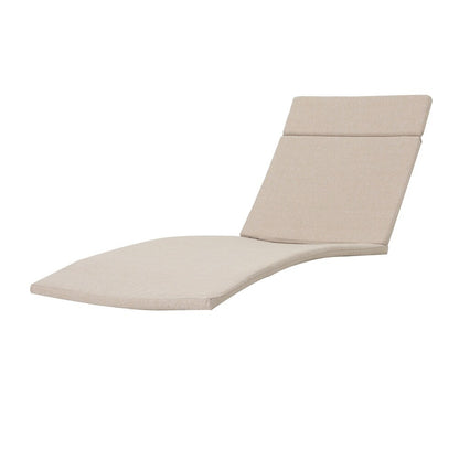 Outdoor Chaise Lounge Cushion 79.25 Inch Long Foam Filled Fabric Garden Patio Cushion For Outdoor Use One Piece Beige
