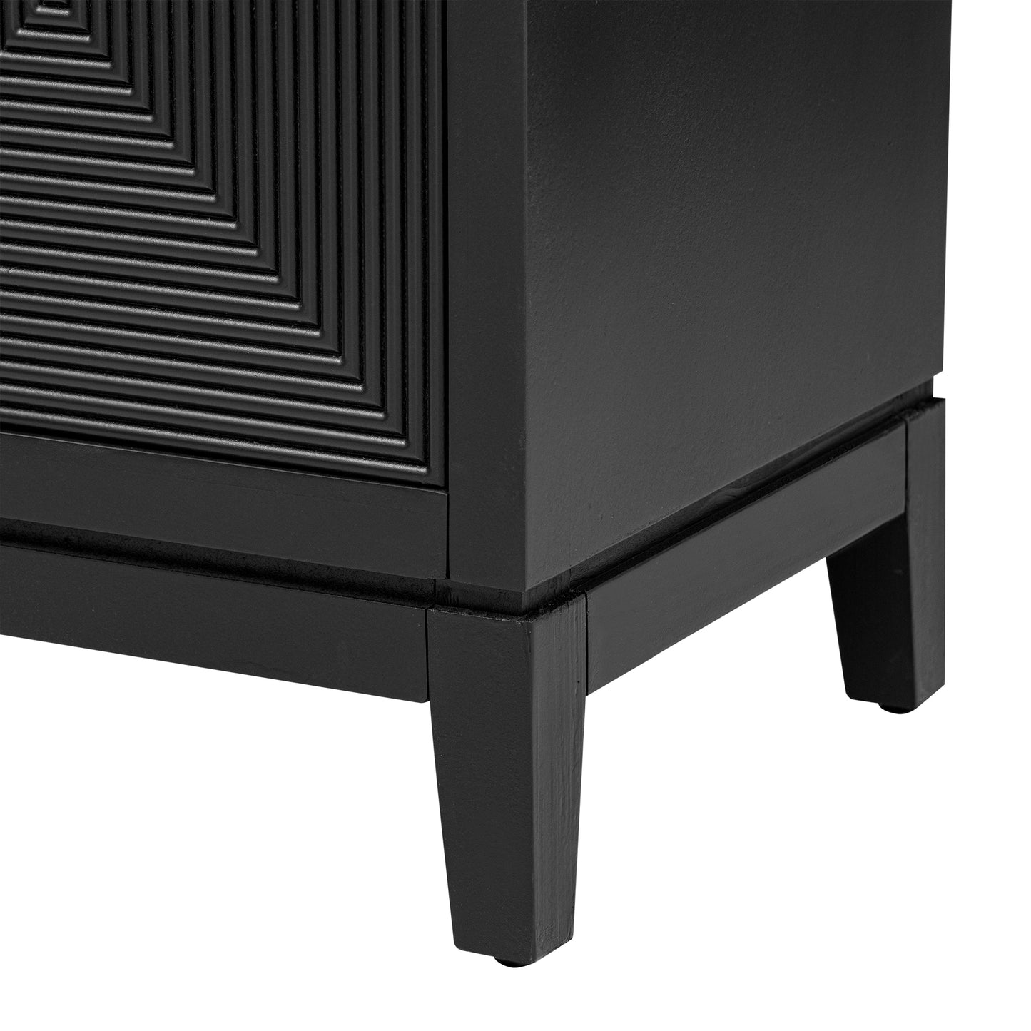 U_STYLE Sleek Storage Cabinet Sideboard Buffet with Vertical Line Design,Suitable for Study,Entrance and Living Room