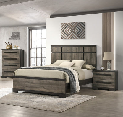 Modern 4-Drawer Chest in Brown Gray - Stylish Wooden Storage Solution for Bedrooms