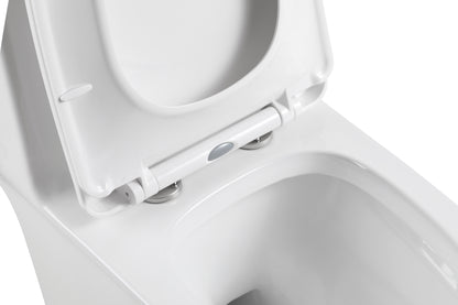 Elongated Comfort Height One-Piece Toilet with Quiet Dual-Flush System, CUPC & WaterSense Certified, White Ceramic, Soft Close Seat