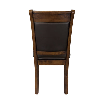 2pc Wooden Side Chairs with Upholstered Seat for Casual Dining Room, 19x21x38.5 in Light Rustic Brown