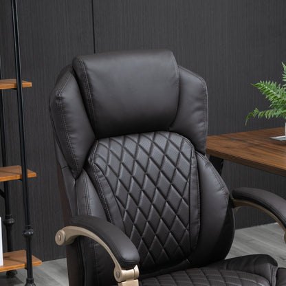 Brown Big and Tall Executive Office Chair with Wide Seat, High Back Design, Adjustable Height & Smooth Swivel Wheels