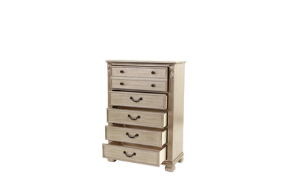 Elegant Antique Silver 5-Drawer Chest for Timeless Bedroom Storage