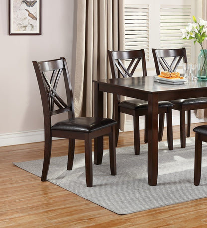 7 Piece Dining Set With Table And Six X Back Chairs Espresso