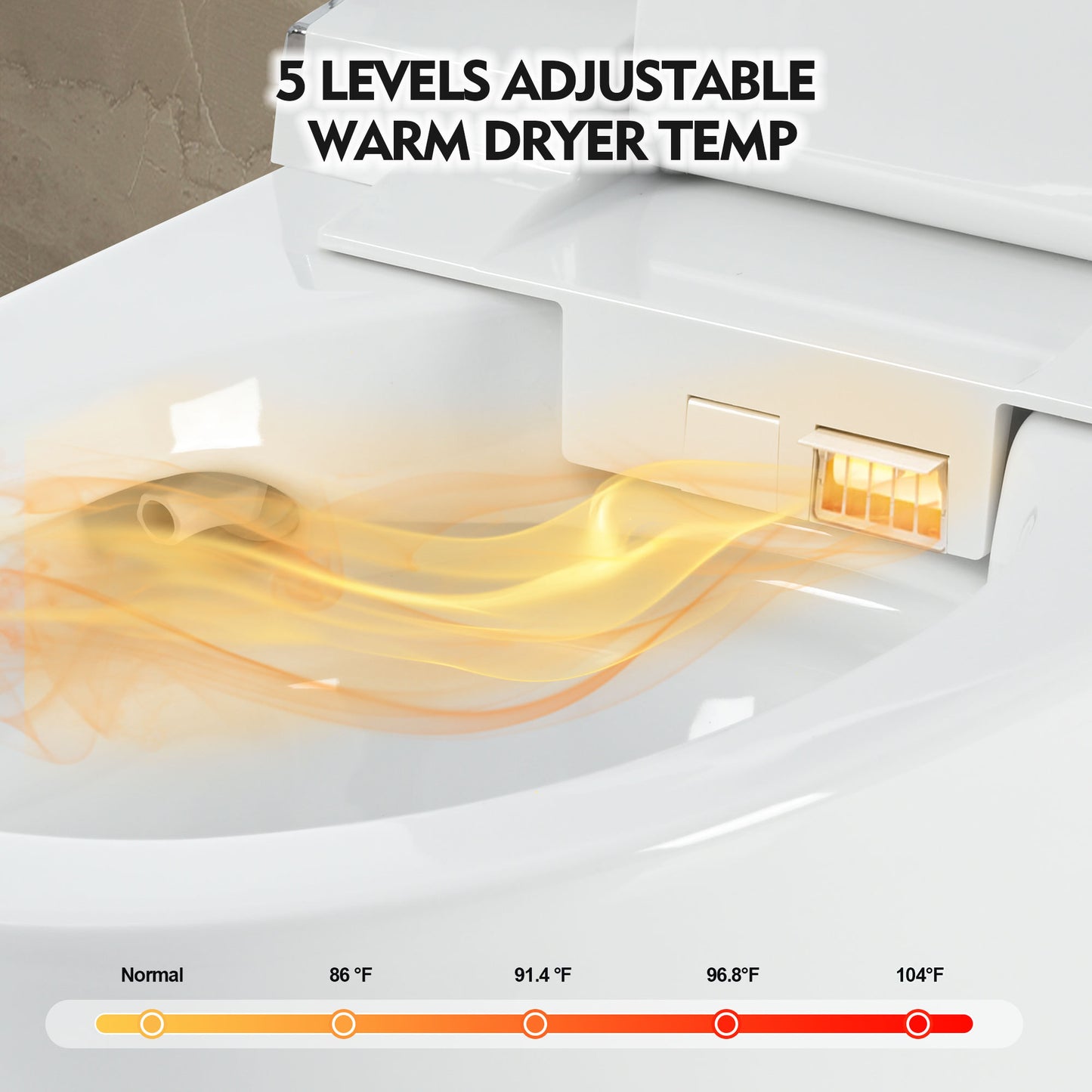 Ultimate Luxury Bidet Toilet with Warm Water Dryer, Heated Seat, Remote Control, LED Night Light, and Smart Flushing Technology
