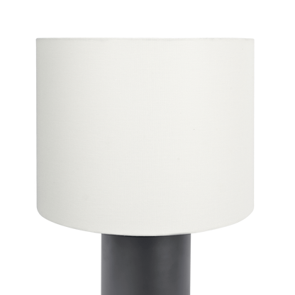 Table Lamp with On/Off Switch, Block Base, 11 in high, 19 in wide, living room or bedroom, Black