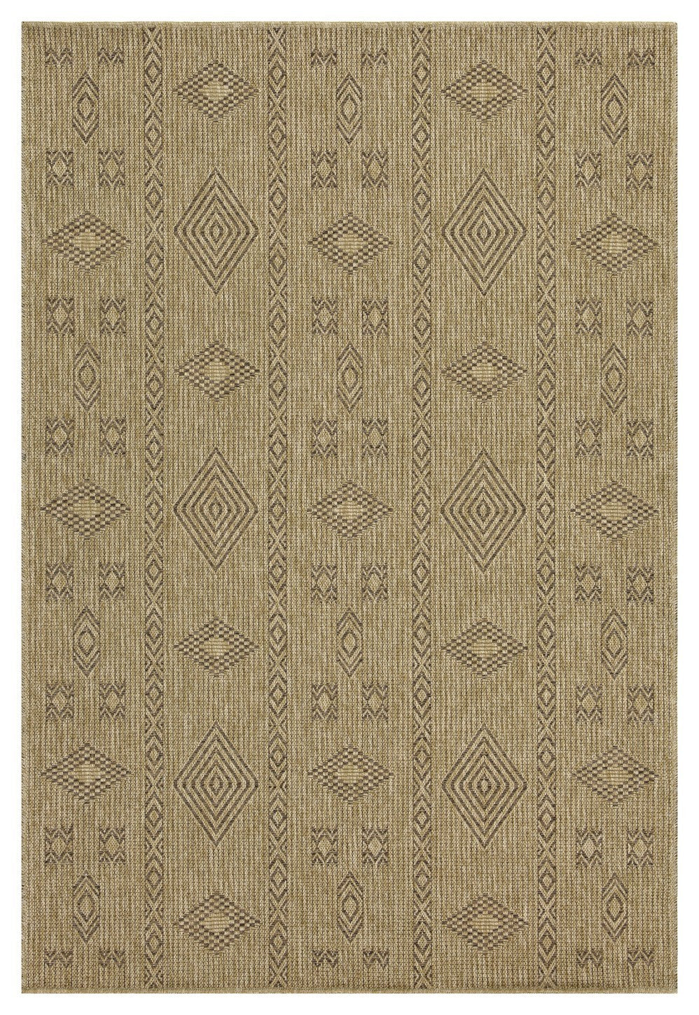 Indoor/Outdoor Flatweave Area Rug, 87 x 31 in, Polypropylene, Stain-Resistant, Natural & Light Brown