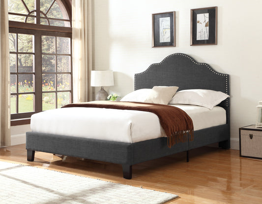 Wallace & Bay Kopa Charcoal Gray Queen Upholstered Bed