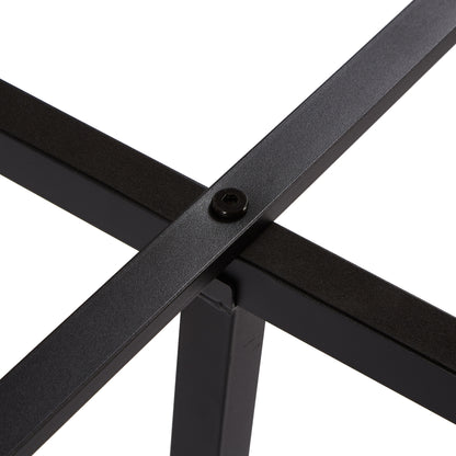 Full Size Metal Bed Frame with Wooden Headboard, LED Lights, USB Charging, No Box Spring Required, Ample Under Bed Storage, Easy Assembly