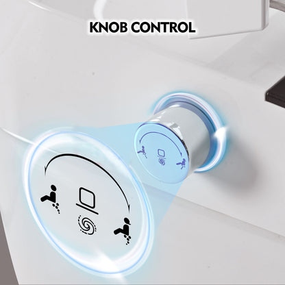 High-Tech Self-Cleaning Bidet Toilet with Dual Flush and Foot Sensor, Compact Design, LED Night Light, Soft Close, and Power Backup