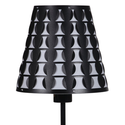 16-Inch Geometric Metal Table Lamp with Clover Base, Inline Switch, 120V E26 Bulb Compatible, Black
