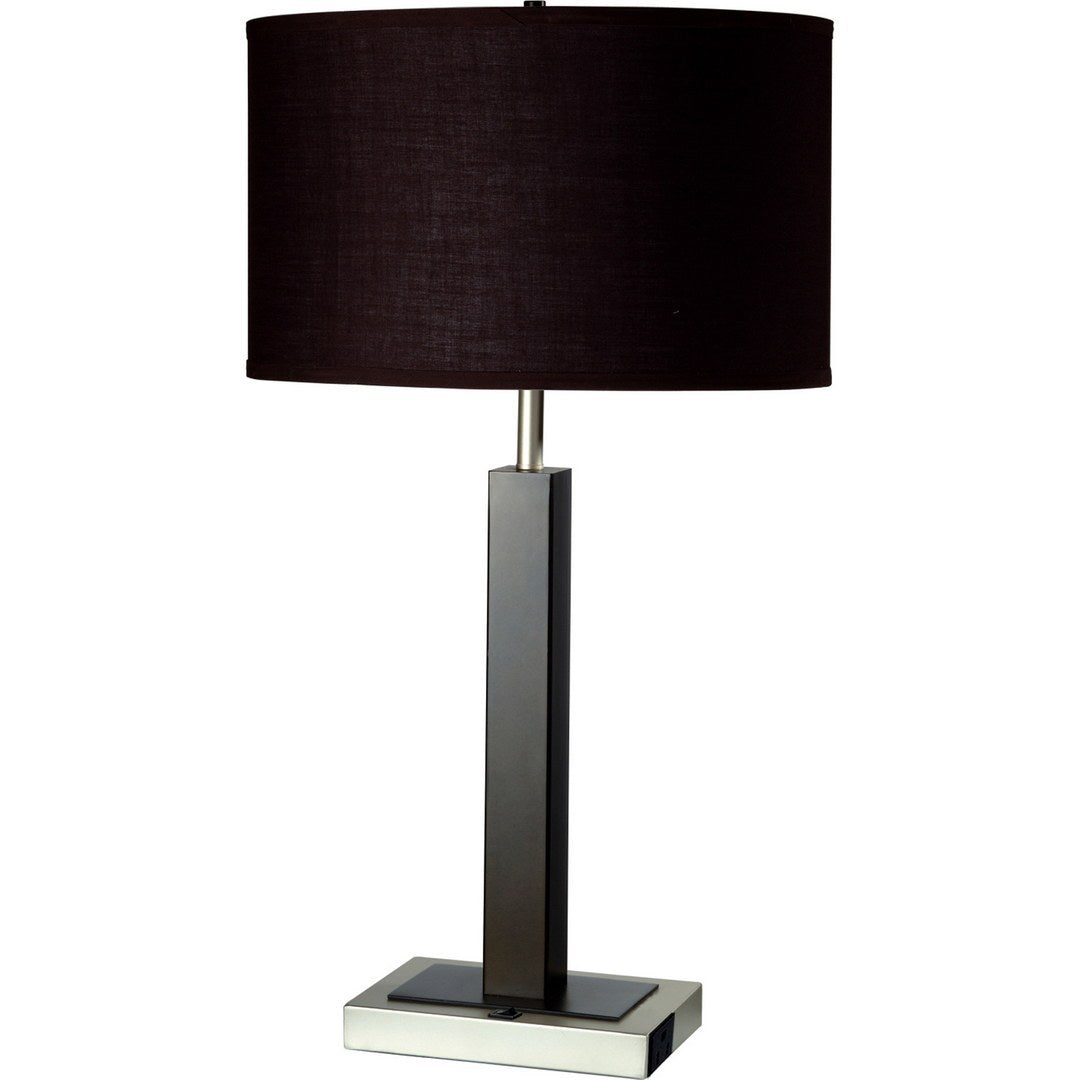 30-Inch Table Lamp, Metal and Polyresin, Fabric Shade, On/Off Switch, 100W/23W CFL, Espresso Finish