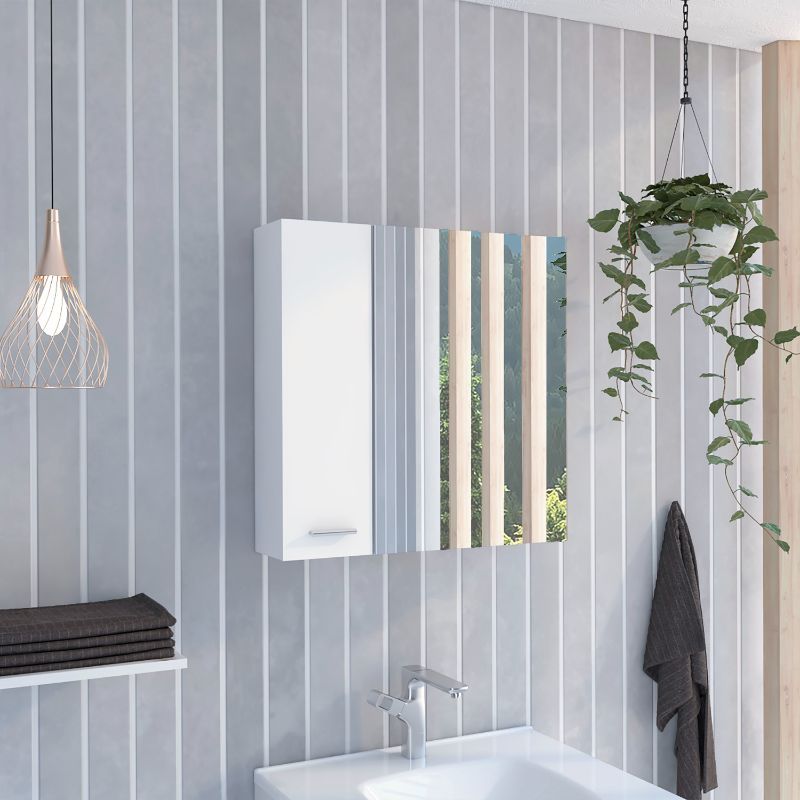 Kenya Medicine Cabinet, Mirror, Double Door, Four Interior Shelves