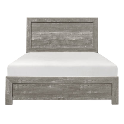 Rustic Gray Queen Size Bed with Headboard and Footboard for Modern Bedrooms