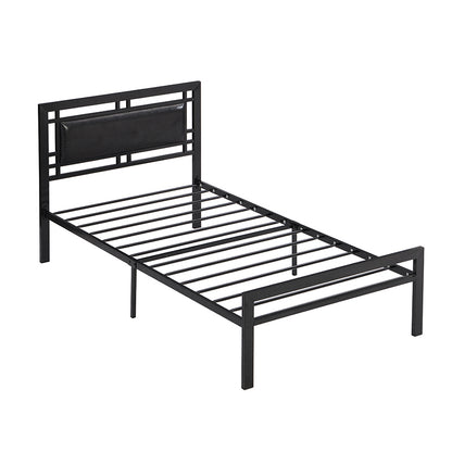 Sturdy Twin Metal Bed Frame - Modern Black Design with Easy Assembly and No Box Spring Needed