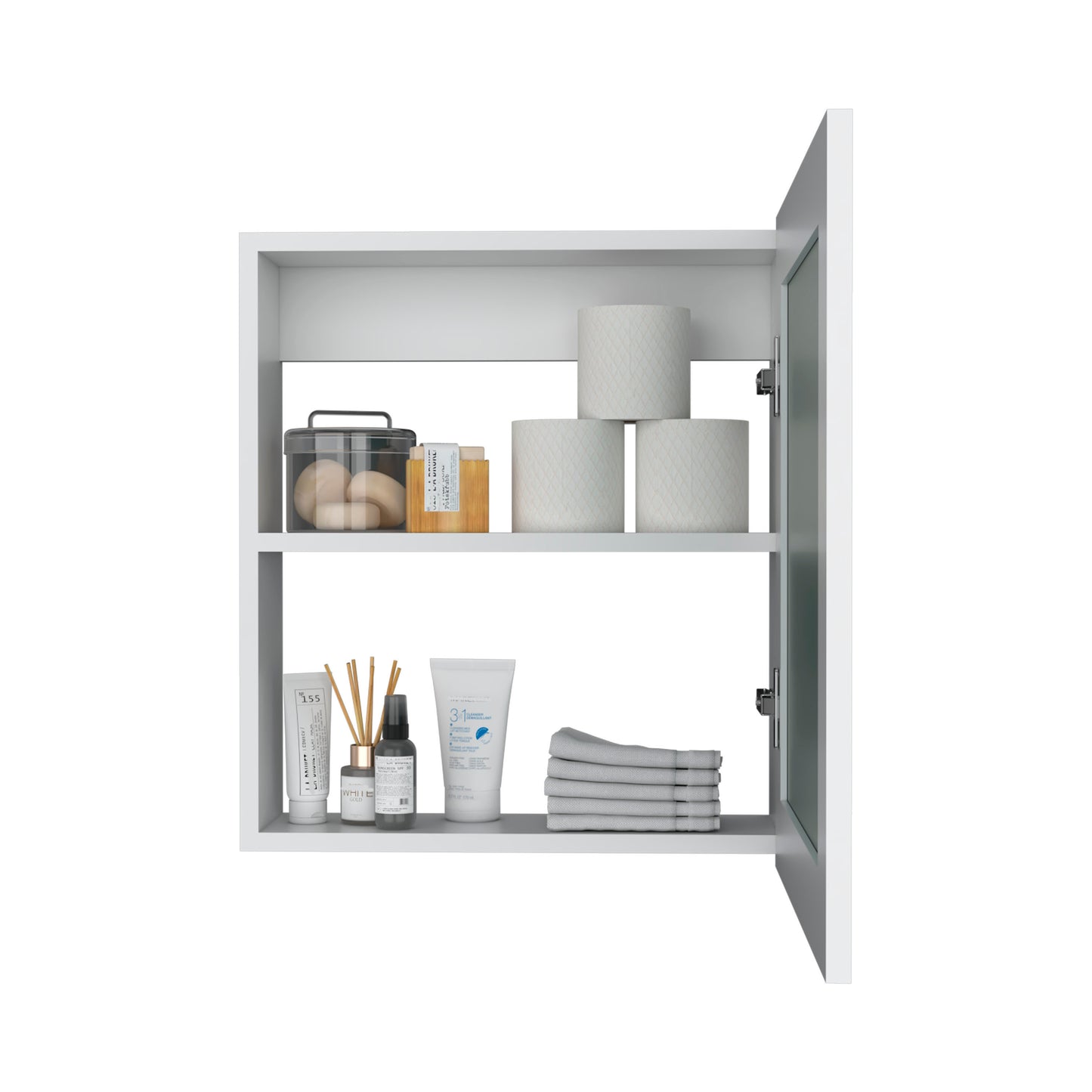 Luma Medicine Cabinet with Mirror Door 20.5" High Cabinet Organizer with Two interior Shelves for Bathroom, Kitchen, Mudroom