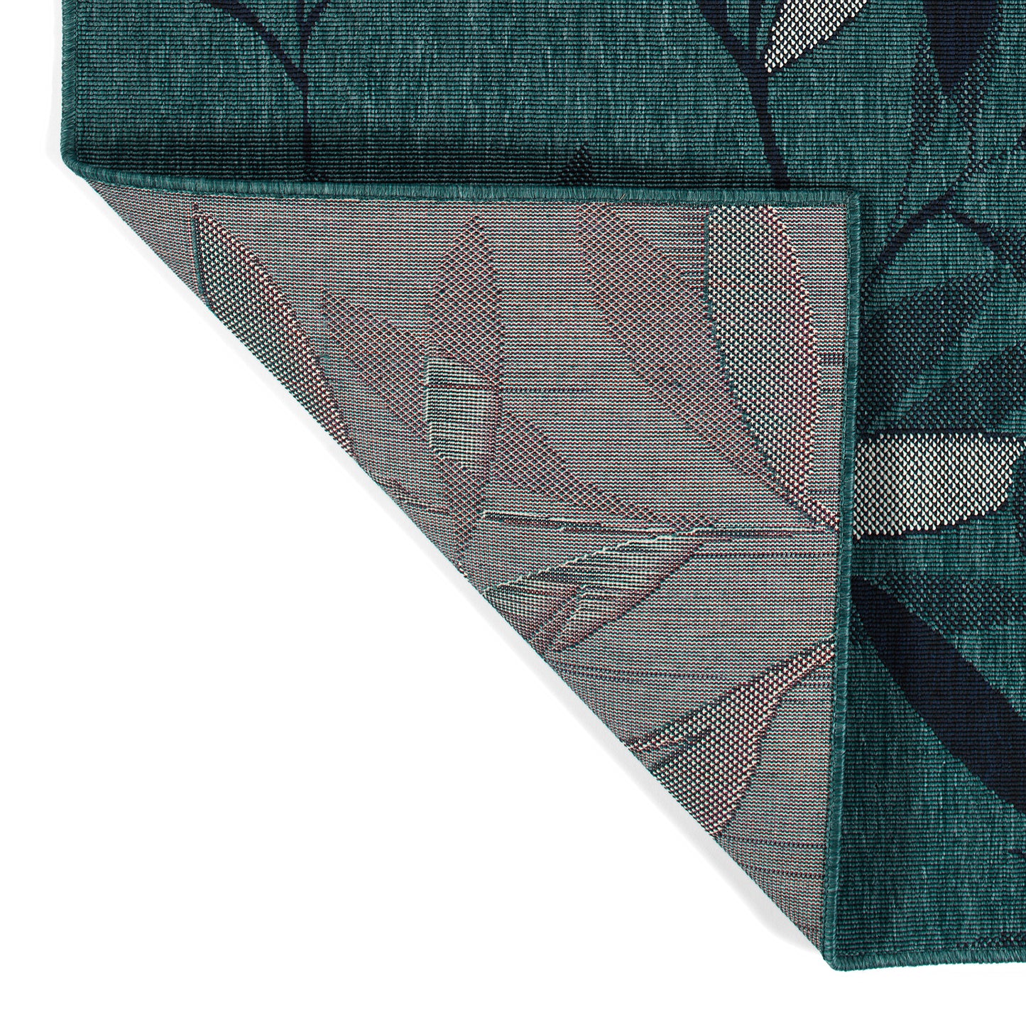 Textured Cut-Pile Throw Rug, 1'11" x 3'7", Polypropylene, UV-Stabilized, Fade-Resistant, Teal