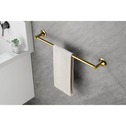 6 Piece Brass Bathroom Towel Rack Set Wall Mount