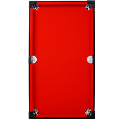 5-in-1 Game Table: Billiards, Ping Pong, Foosball, Basketball, Push Hockey; 43x24x32 in MDF+Steel Brown/Red
