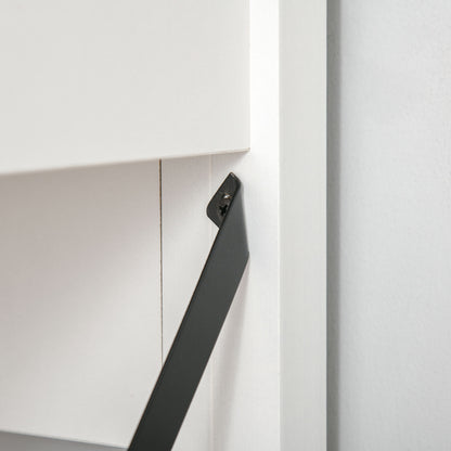 HOMCOM Rustic Style Home Office Desk with Hutch and Storage Cabinet, White Computer Table for Study and Organization