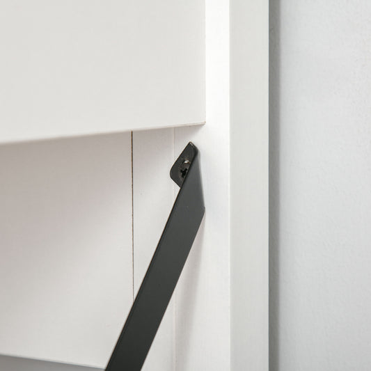 HOMCOM Rustic Style Home Office Desk with Hutch and Storage Cabinet, White Computer Table for Study and Organization