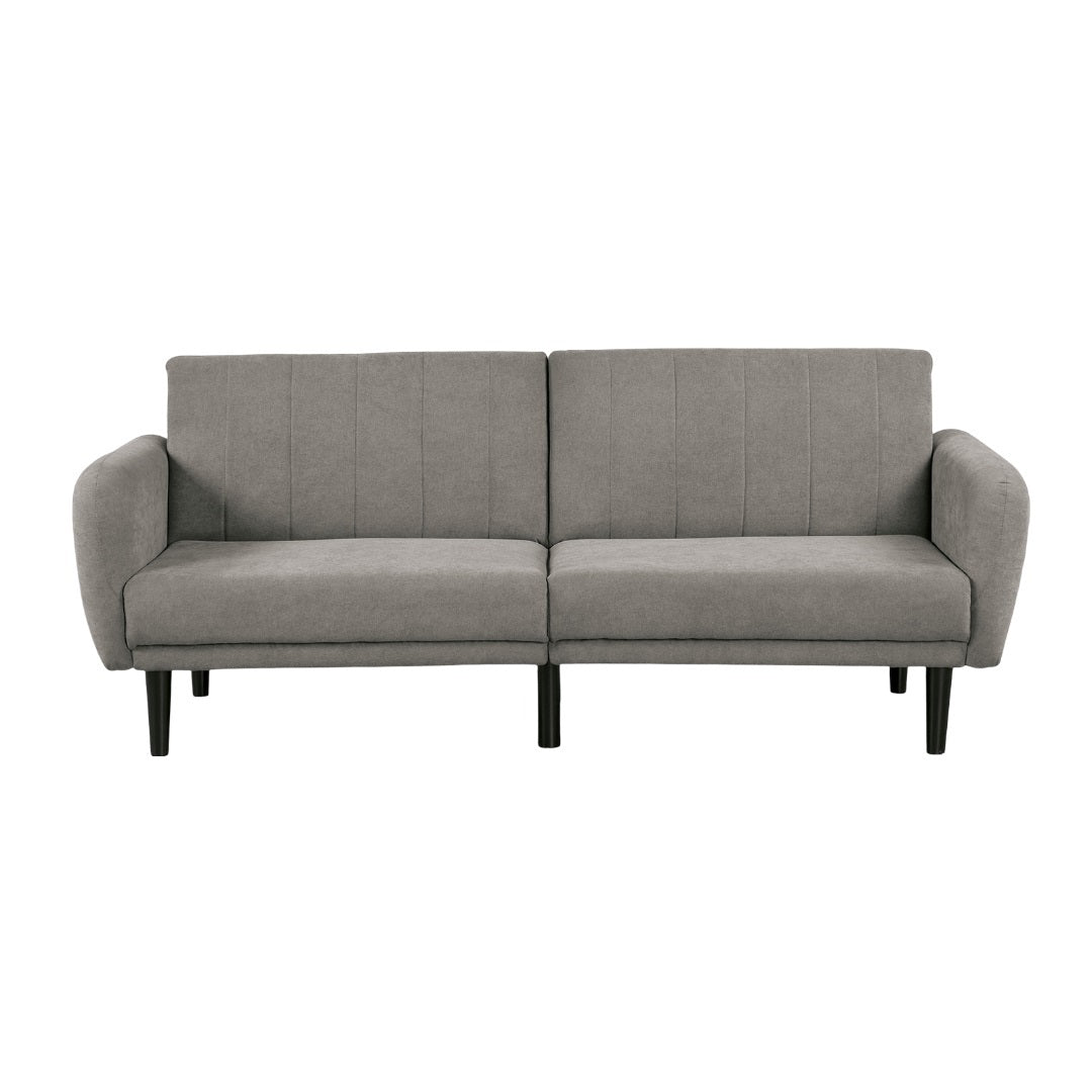 Convertible Futon Sofa Bed with Tufted Back, USB Ports, 81in Wide 2-Seat Modern Living Room Gray