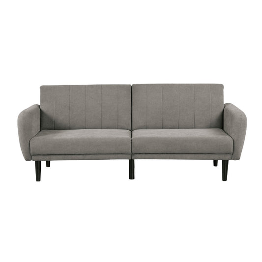 Convertible Futon Sofa Bed with Tufted Back, USB Ports, 81in Wide 2-Seat Modern Living Room Gray
