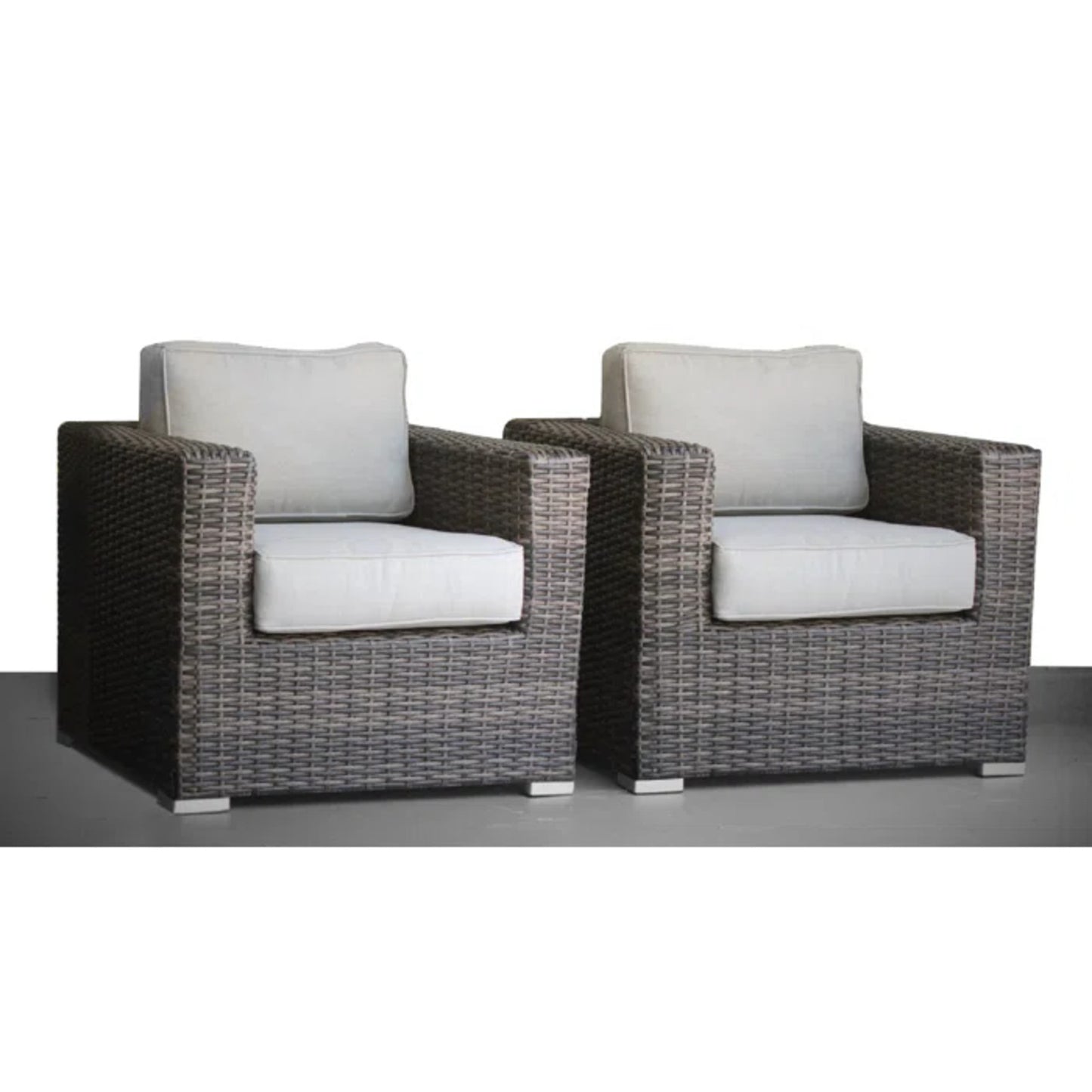 Fully Assembled Outdoor Patio Chair With Plush Cushions For Relaxed Garden Or Porch Seating Espresso Grey